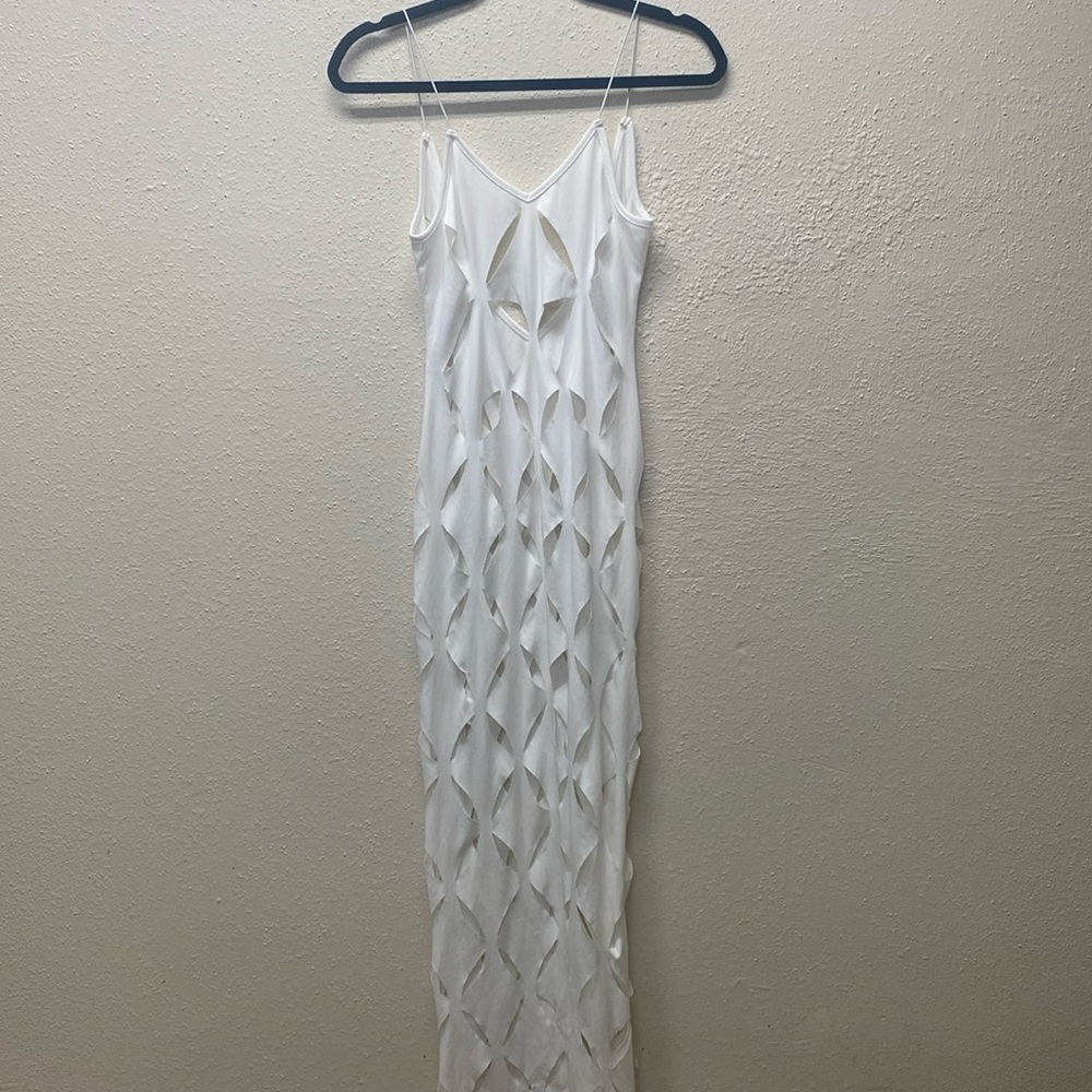 Maxi white cutout dress